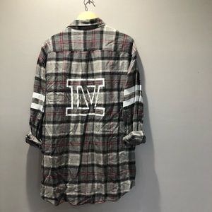 LF furst of a kind gray and red sporty flannel
